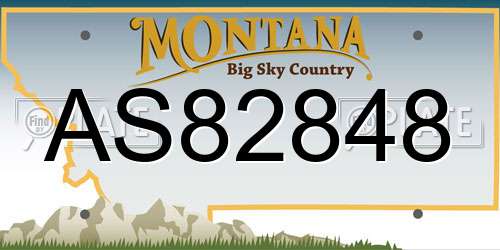 AS82848 Montana License Plate