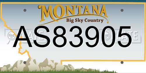AS83905 Montana License Plate