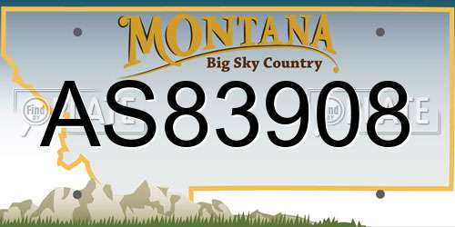 AS83908 Montana License Plate