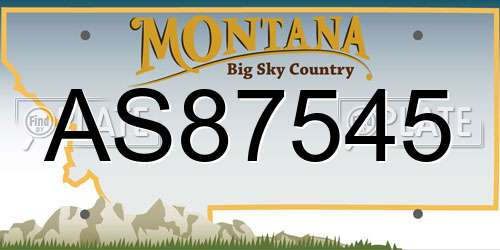 AS87545 Montana License Plate