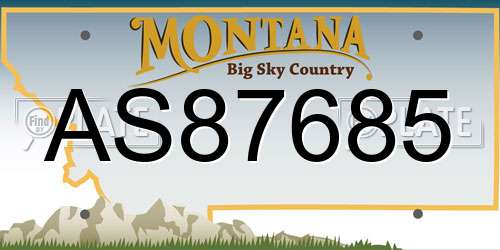 AS87685 Montana License Plate