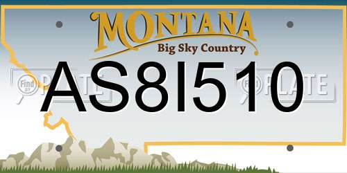 AS8I510 Montana License Plate