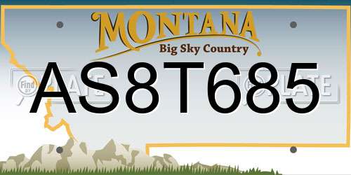AS8T685 Montana License Plate