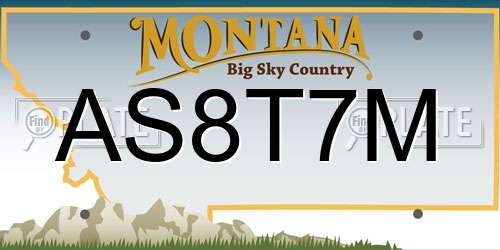 AS8T7M Montana License Plate