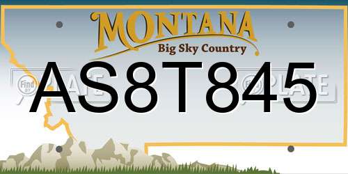 AS8T845 Montana License Plate