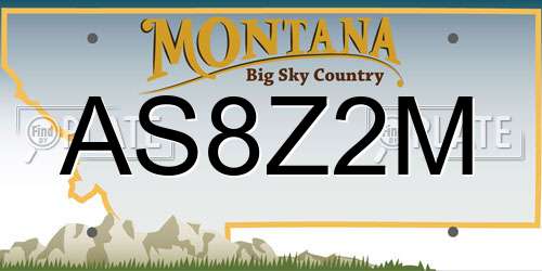 AS8Z2M Montana License Plate