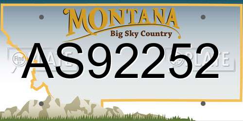AS92252 Montana License Plate