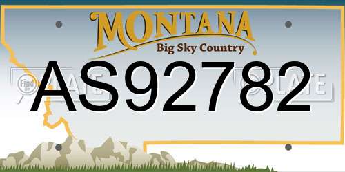 AS92782 Montana License Plate