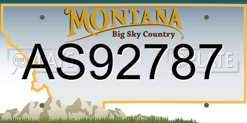 AS92787 Montana License Plate