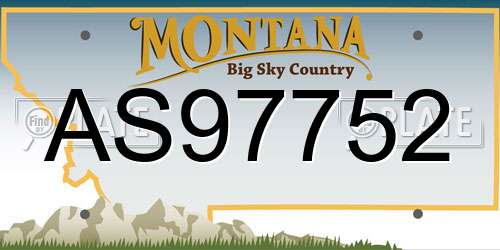 AS97752 Montana License Plate