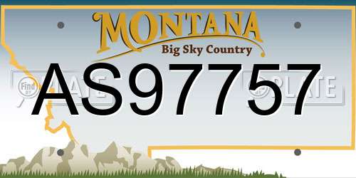 AS97757 Montana License Plate