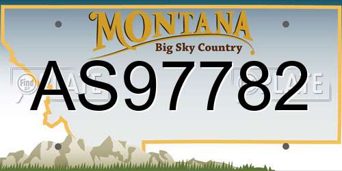 AS97782 Montana License Plate