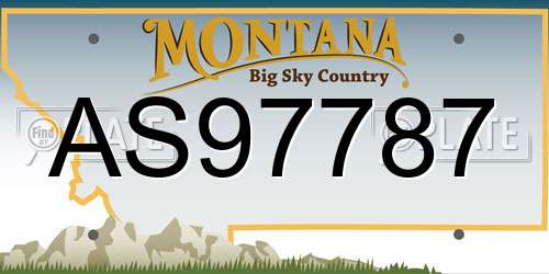 AS97787 Montana License Plate