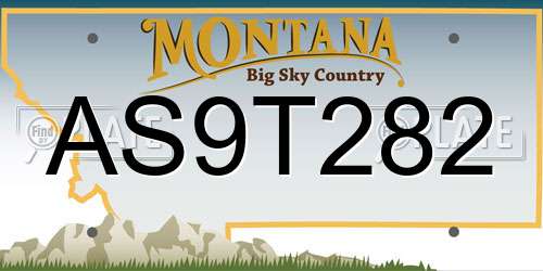 AS9T282 Montana License Plate