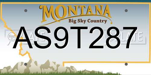 AS9T287 Montana License Plate