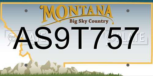 AS9T757 Montana License Plate