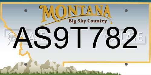 AS9T782 Montana License Plate