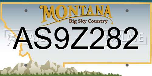 AS9Z282 Montana License Plate