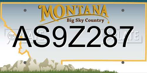AS9Z287 Montana License Plate