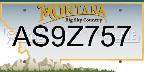 AS9Z757 Montana License Plate