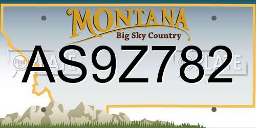 AS9Z782 Montana License Plate