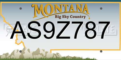 AS9Z787 Montana License Plate