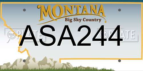 ASA244 Montana License Plate