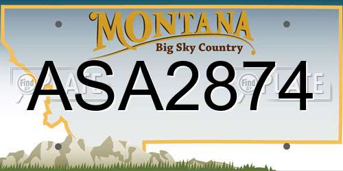 ASA2874 Montana License Plate