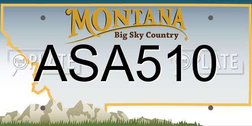 ASA510 Montana License Plate