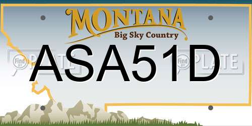 ASA51D Montana License Plate