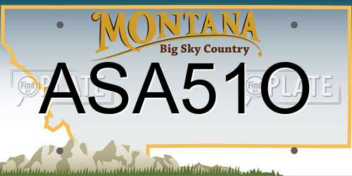 ASA51O Montana License Plate