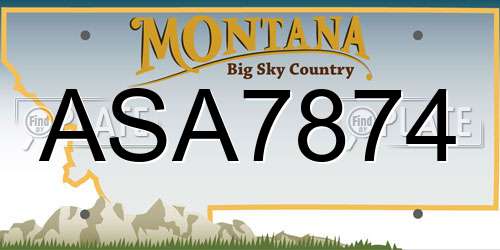 ASA7874 Montana License Plate