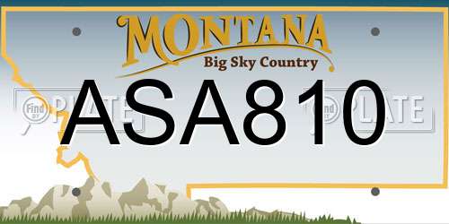 ASA810 Montana License Plate