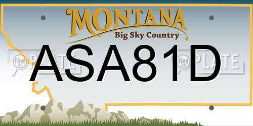 ASA81D Montana License Plate