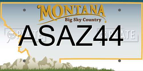 ASAZ44 Montana License Plate