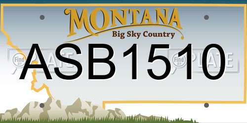 ASB1510 Montana License Plate