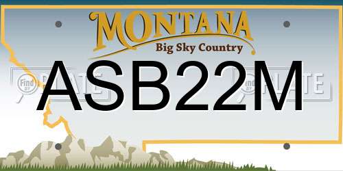 ASB22M Montana License Plate