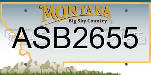 ASB2655 Montana License Plate