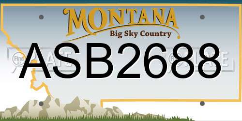 ASB2688 Montana License Plate