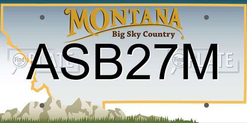 ASB27M Montana License Plate