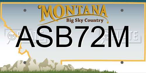 ASB72M Montana License Plate