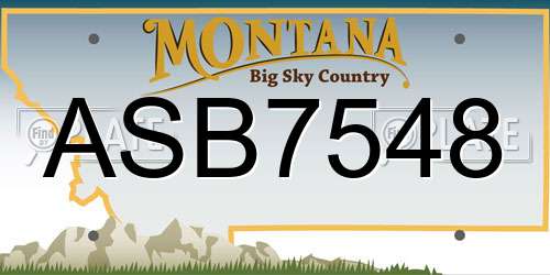 ASB7548 Montana License Plate