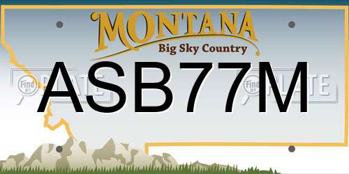 ASB77M Montana License Plate
