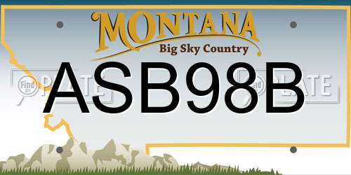 ASB98B Montana License Plate