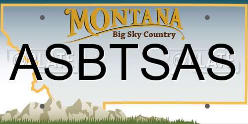 ASBTSAS Montana License Plate