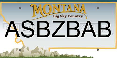 ASBZBAB Montana License Plate