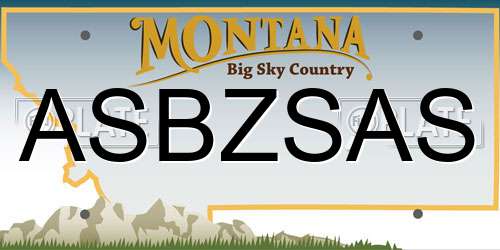 ASBZSAS Montana License Plate