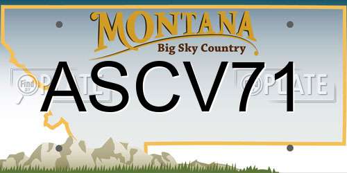ASCV71 Montana License Plate