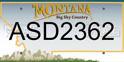 ASD2362 Montana License Plate