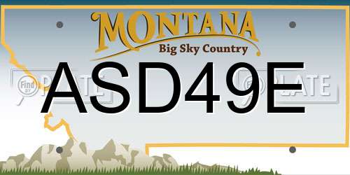 ASD49E Montana License Plate